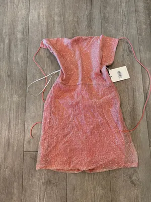 Hello Molly Glitter Pink Strapless Mini Dress thumbnail 3
