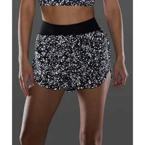 Lululemon Find Your Pace Short High Rise 3" Lined Crinkle Reflective White Black thumbnail 5