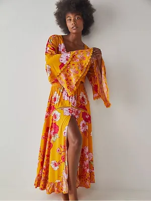 Free People Whimsical Fairy Penny Printed Maxi Bodysuit S thumbnail 2