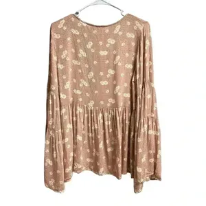 Altar'd State Flared Sleeve Floral Blouse Boho Style Women's Size Medium thumbnail 7