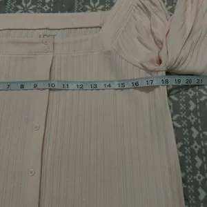 New Loft Oversized Square Neck Pink Top Long‎ Sleeve Small Spring Minimalist thumbnail 9