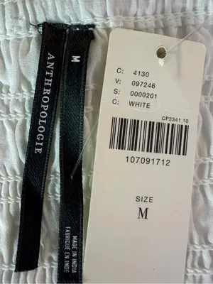 Anthropologie Peregrine Dainty Cottage Square Neck Mini Dress White Medium NWT thumbnail 8