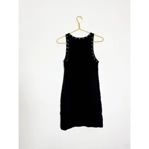 Re/Done Eyelet-Embellished Mini Dress Size Large Black Ribbed Grommet Grunge thumbnail 13