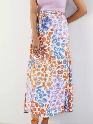 Anthropologie Farm Rio Vibrance Maxi Skirt Multicolor Leopard-Print Size XL thumbnail 12