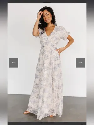 Nwt Baltic born Ardley Maxi Dress | Cream + Blue floral embroidered $148 fall thumbnail 3