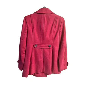 St. John’s Bay * Burgundy * Wool Blend * Double breasted ￼* Pea Coat * Sz PM NWO thumbnail 2