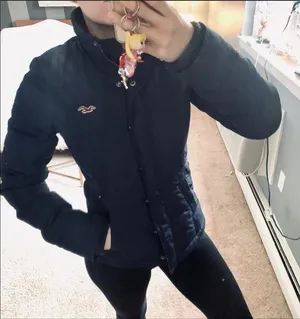 Hollister Navy Blue puffer jacket thumbnail 1
