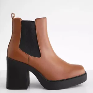 MIA‎ Dru Chelsea Platform Boot Bootie Chunky Block Heel Brown Black Size 11 thumbnail 14