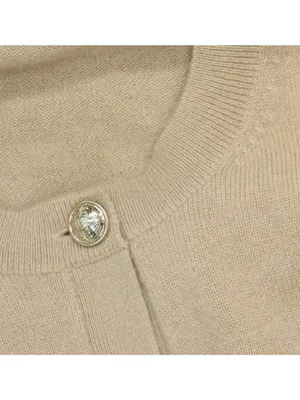 Aqua Womens 100% Cashmere Crewneck Button Front Cardigan Camel Brown M thumbnail 5