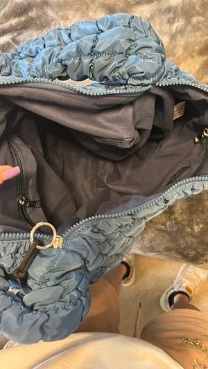 Blue puffer shoulder bag thumbnail 2