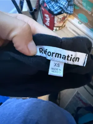 Reformation Alden Black Knit Mini Dress thumbnail 4