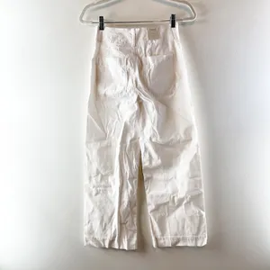 Maeve by Anthropologie The Colette High Rise Wide Leg Cropped Pants White 26 thumbnail 3