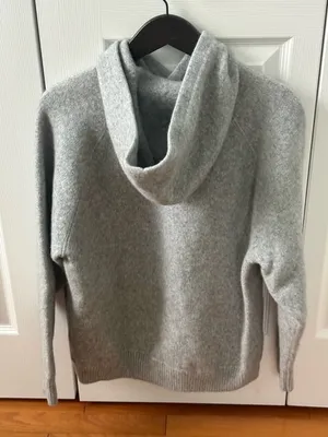 Aritzia Tna Bobby Wool Blend Knit Hoodie in Light Gray thumbnail 3