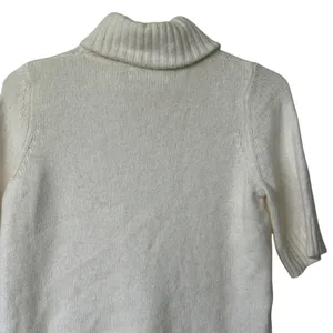 Anthropologie wool blend Cream turtleneck Sweater S Italy made thumbnail 7