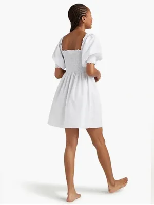 Hill House Athena Nap Dress in White Swiss Dot S thumbnail 5