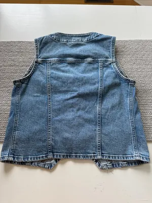 Universal Threads Light Blue Cotton Denim Vest Size Small thumbnail 6