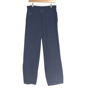 Dotti Mesh Wide Leg Swim Cover Up Pants Navy Pockets Resort Nautical Beach M thumbnail 3