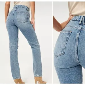 Good American Good Boy distressed Denim Blue Jeans Size 4/27 NEW!‎ thumbnail 3