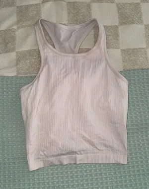 Lululemon‎ Ebb to Street Cropped Racerback Tank Top Flush Pink size 8 thumbnail 1