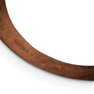 Guess Genuine Leather Belt Small‎ Brown Large Gold Buckle Adjustable Logo Y2K thumbnail 9