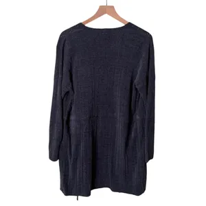 Barefoot Dreams CozyChic Ultra Lite Ribbed Cardigan Sweater Navy Blue Size Small thumbnail 3