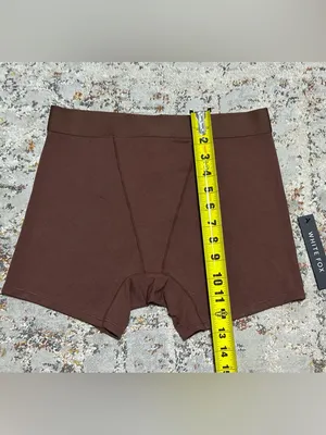 White Fox slow life boyfriend boxer shorts size Small in chocolate brown thumbnail 9