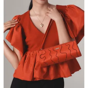 Anthropologie Sunday In Brooklyn Red Short Sleeve Babydoll Blouse Size M thumbnail 1