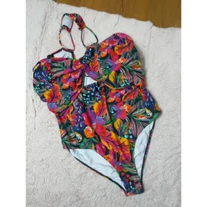 Eloquii Floral One Shoulder Cutout One Piece Swimsuit Tropical Print Size 16 XL thumbnail 2