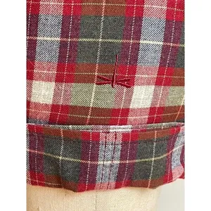 Tyler Boe Shirt Women Small Red Plaid Cotton Collared‎ Pleated Tina Tunic Preppy thumbnail 9