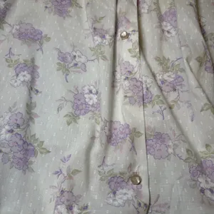 Vintage Womens Size Medium Floral Nightgown Robe Set Purple Lace Made in USA thumbnail 16