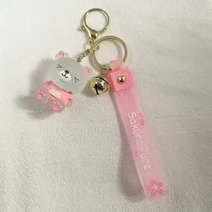 Teddy Bear Car Keychain Bell Keychain Charm Bag Charm Couple Gifts thumbnail 4
