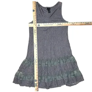 Vintage Y2K Daytrip‎ Dress L Buckle Fairy Festival Crochet Lace Overlay Tiered thumbnail 4