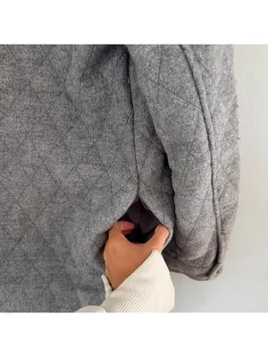 Object Vera Owen Long Quilted Jacket/Schaket Gray Size M thumbnail 4