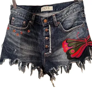 Free People Denim Butterfly Shorts Size 26‎ thumbnail 6