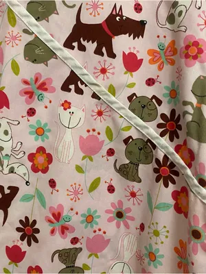 Just Love Womens Scrubs Scrub Top Shirt XL 44” Pink Dogs Cats Print Vet Groomer thumbnail 4