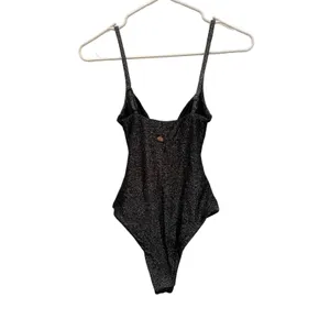 NWOT Dixxon Supreme Metallic One Piece Swimsuit XS Silver Sparkle High Cut thumbnail 12