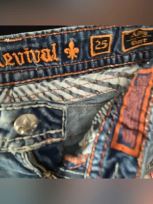 Rock Revival Womens Blue Jean Embroidered Denim Shorts Size 25 Amy Short zebra thumbnail 8