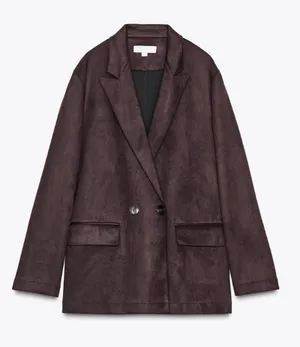 NWT Zara Faux suede blazer thumbnail 1