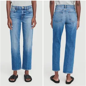 Frame Le High Straight High Rise Jeans in Hagen thumbnail 7