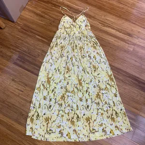 MNG Mango Maxi Dress Womens Size‎ 4 Yellow Brown Floral Print Sleeveless Summer thumbnail 4