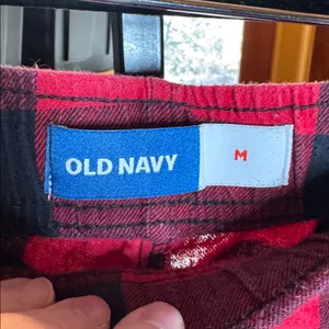 Old Navy Red & Black Buffalo Plaid Flannel Pajama Pants | Unisex | Size Medium thumbnail 4