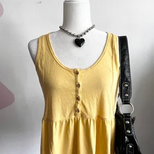 Butter Yellow Babydoll Top,‎ Y2K Soft Girl Cottagecore Indie Sleaze Medium thumbnail 2
