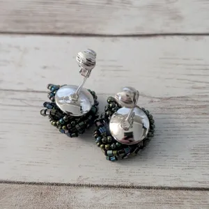 Vintage Clip On Earrings Dark Tones Wrap Design Statement thumbnail 5
