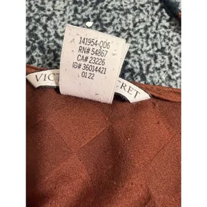 Victoria's Secret Camisole Womens Medium Rust Brown Checkerboard Jacquard Satin thumbnail 7