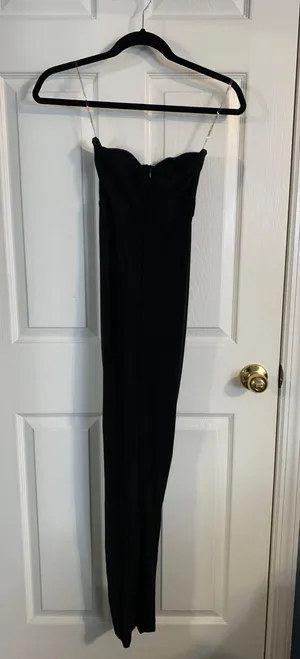 ASOS Rare London Black MIDI Dress With Slit thumbnail 4