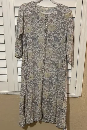 Roller Rabbit Gray Casual dress 3/4 Sleeve size xs thumbnail 1