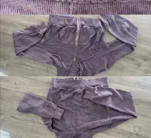 John Galt Brandy Melville Purple Cropped Zip-Up Hoodie thumbnail 1