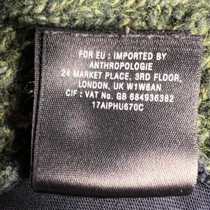 Pilcro and the Letterpress Dually Clad Wool Cable Knit Sweater Green/Navy Size L thumbnail 8