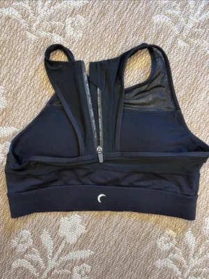 Zyia Black High-Neck Mesh-Panel Sports Bra thumbnail 2