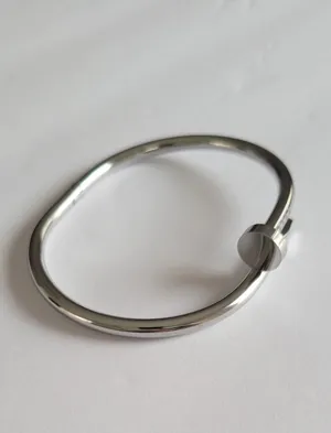 Silver Nail-Style Bangle Bracelet thumbnail 2